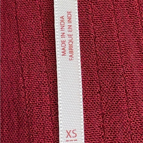 Free People Snow Angel Red Burgundy Mini Dress Oversized XS - Picture 5 of 7